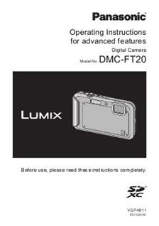 Panasonic Lumix FT20 manual. Camera Instructions.